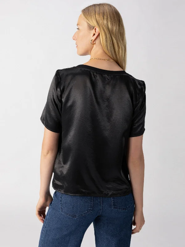 Timeless Satin Tee Black