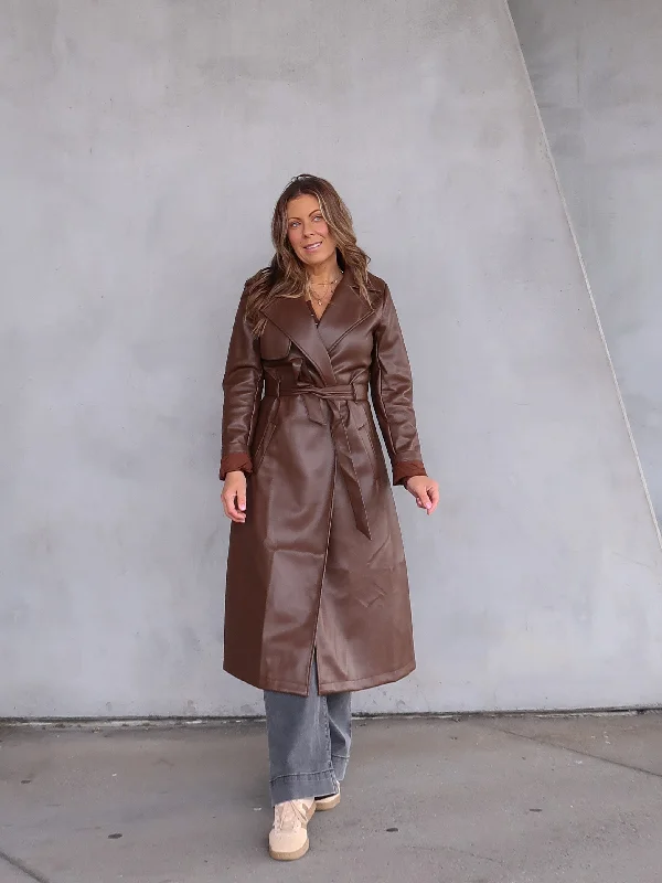 Tyra Trench Coat - Chocolate