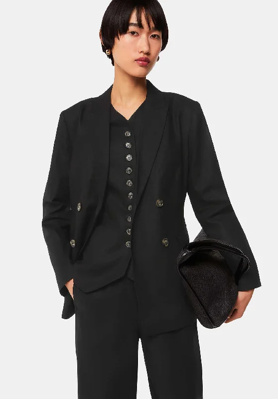 Lindsey Linen Blend Blazer 38547 Black