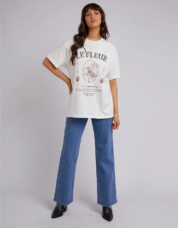 Wild Rose Oversized Tee - Vintage White