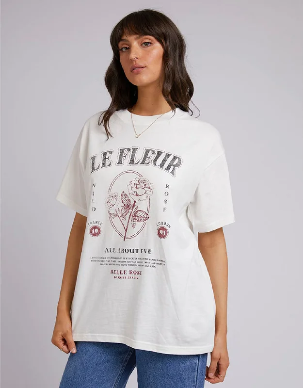 Wild Rose Oversized Tee - Vintage White