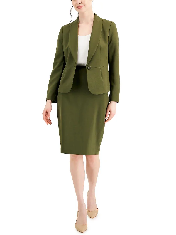 Womens 2PC Polyester Skirt Suit