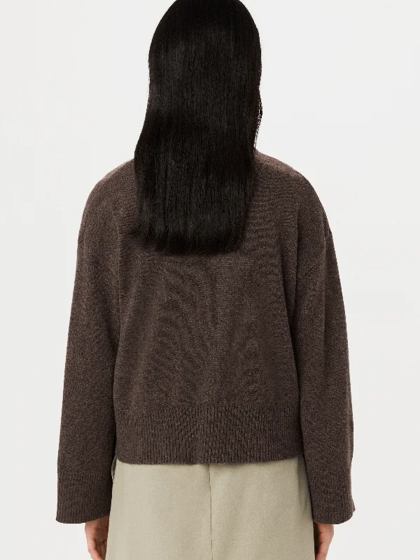 The Bell Sleeve Button Up Sweater in Brown