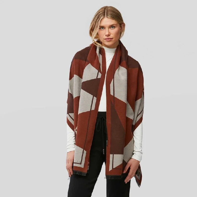 Ashlyn Woven Jacquard Scarf (Chestnut)