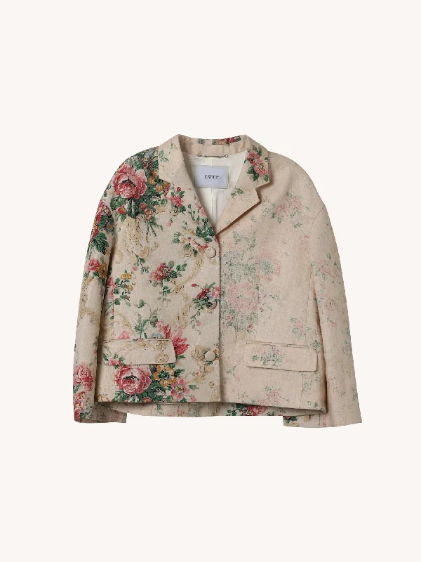 Cropped Linen Chintz Jacket