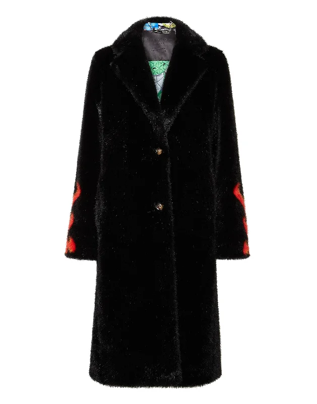 Eco fur Long Coat Monsters