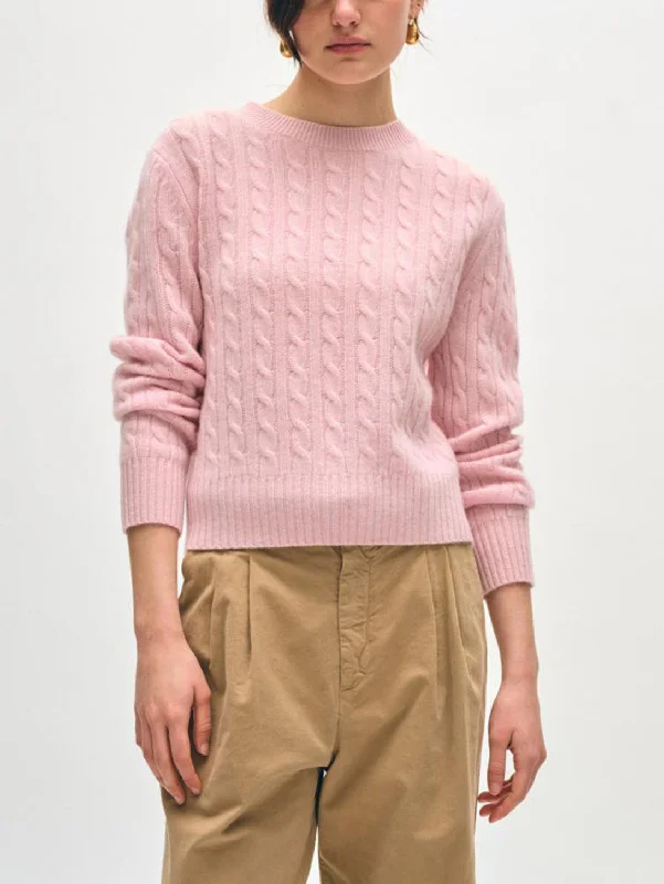 Cashmere Cable Crew - Primrose