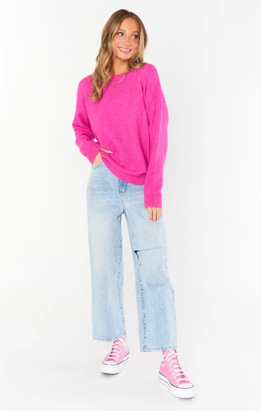 Feel Good Sweater ~ Fuschia Knit