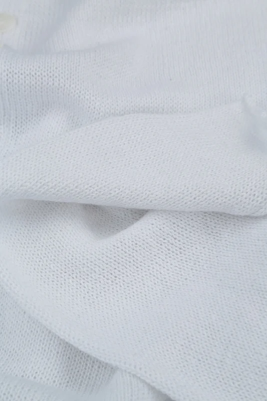 Greige Check Pockets White Linen Jumper