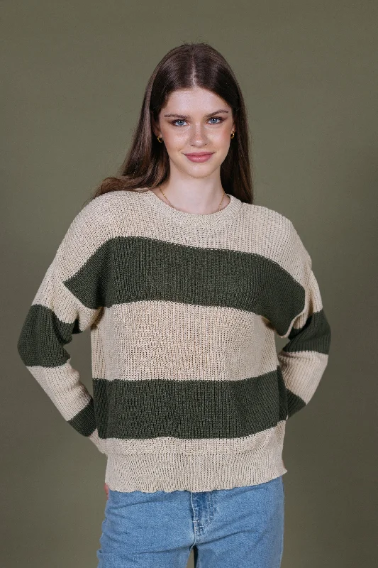 Knit Sweater Lane Khaki