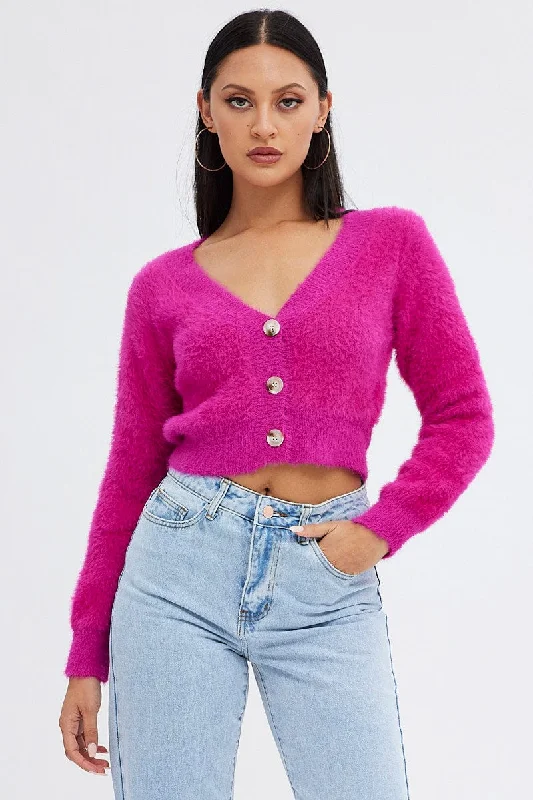 Pink Fluffy Cardigan