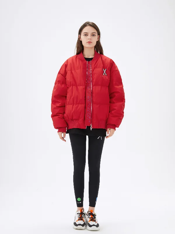 Red Ski Oversized Puffer Down Coat