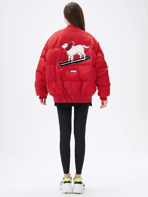 Red Ski Oversized Puffer Down Coat