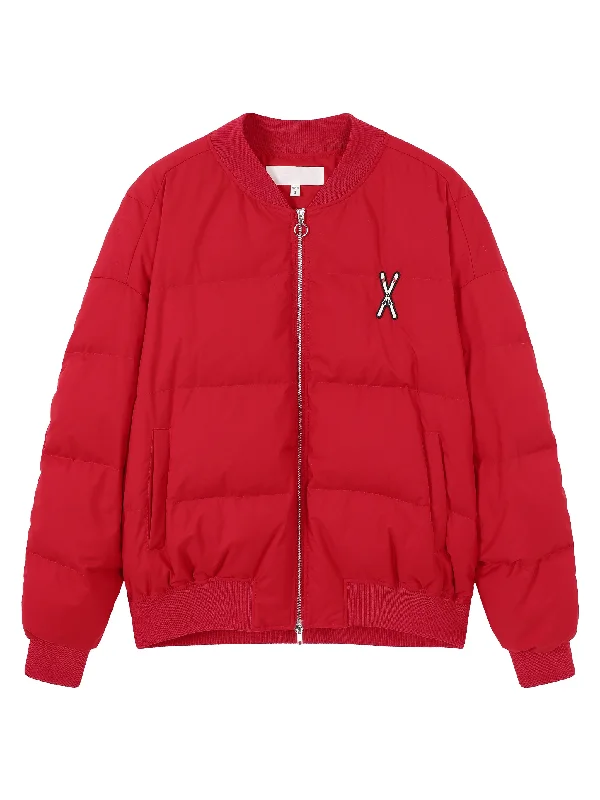 Red Ski Oversized Puffer Down Coat