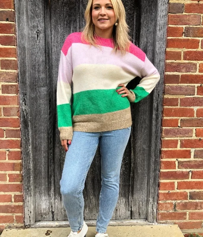 Striped Colour Block Jumper