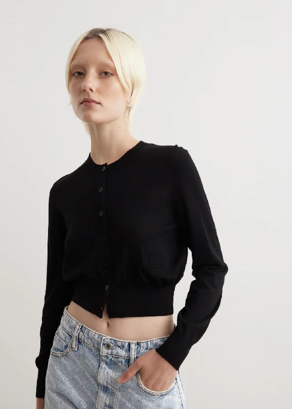 Superfine Cropped Crewneck Cardigan