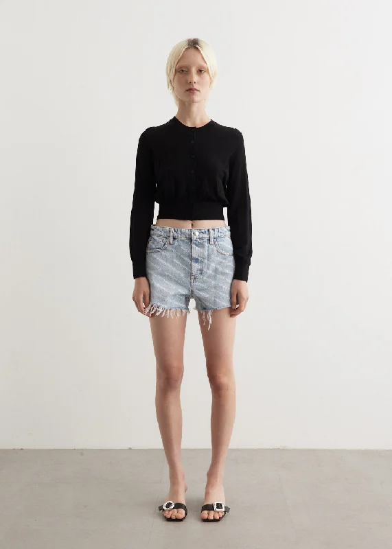 Superfine Cropped Crewneck Cardigan