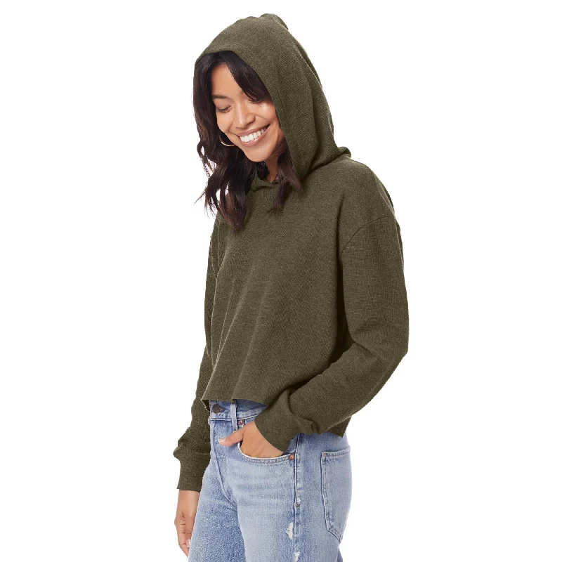 Thermal Relaxed Cropped Hooded Shirt (Vintage Oregano)