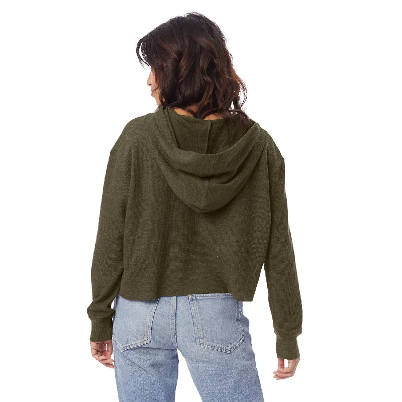 Thermal Relaxed Cropped Hooded Shirt (Vintage Oregano)