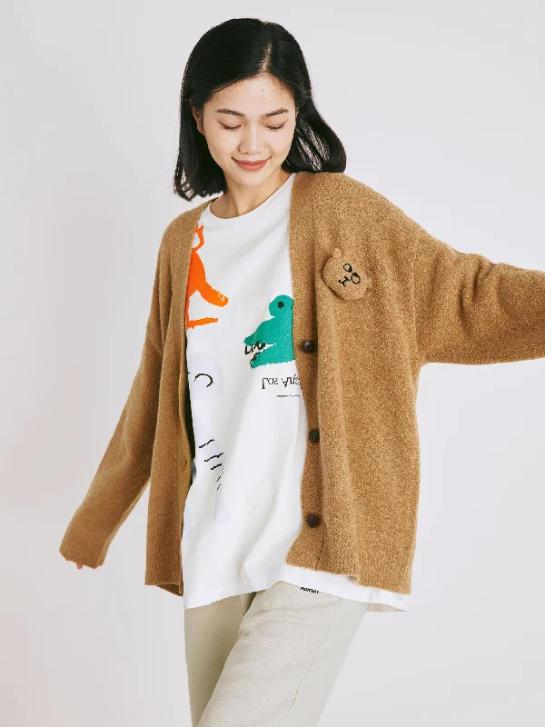 U-Cat Emoji Wool Cardigan