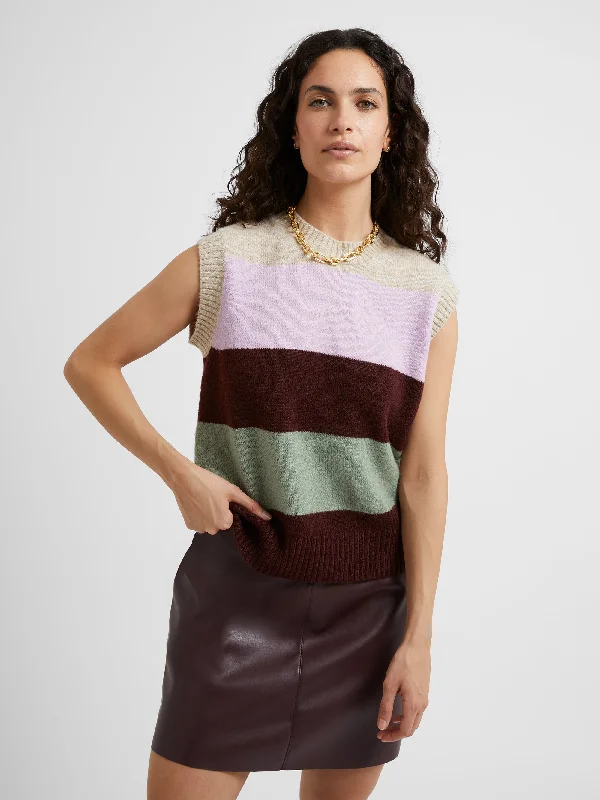 Winter Stripe Recycled Knit Sleeveless Jumper