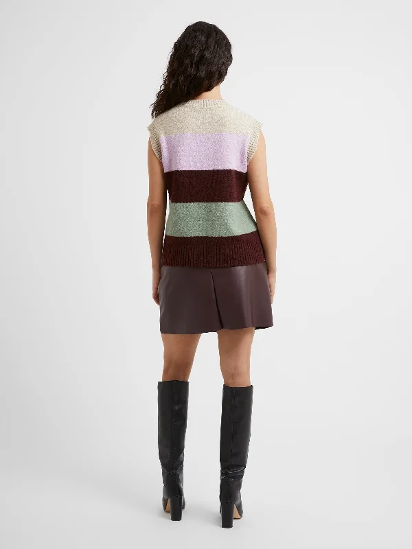 Winter Stripe Recycled Knit Sleeveless Jumper