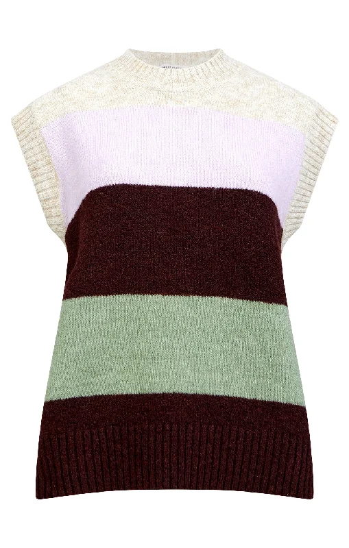 Winter Stripe Recycled Knit Sleeveless Jumper