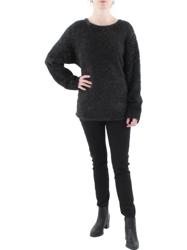 Womens Knit Long Sleeve Crewneck Sweater