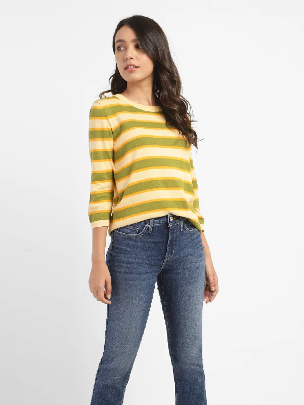 Women's Striped Round Neck Sweater