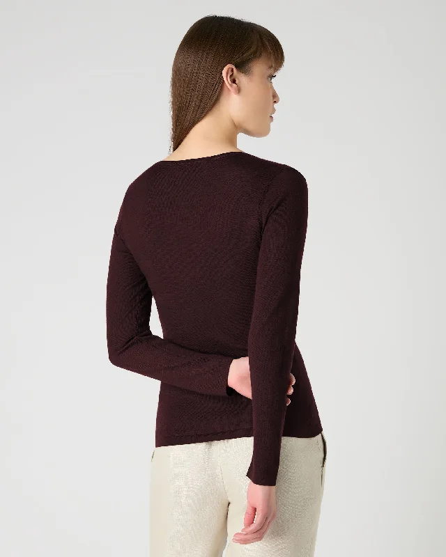 Women's Imogen Superfine Cashmere V Neck Jumper Clove Brown